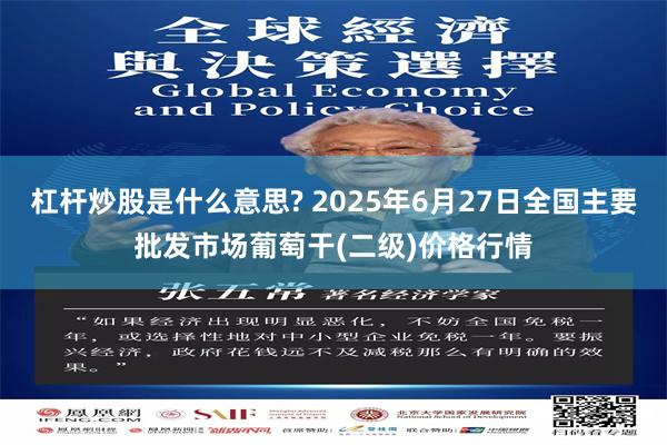杠杆炒股是什么意思? 2025年6月27日全国主要批发市场葡萄干(二级)价格行情
