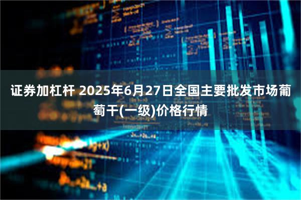 证券加杠杆 2025年6月27日全国主要批发市场葡萄干(一级)价格行情